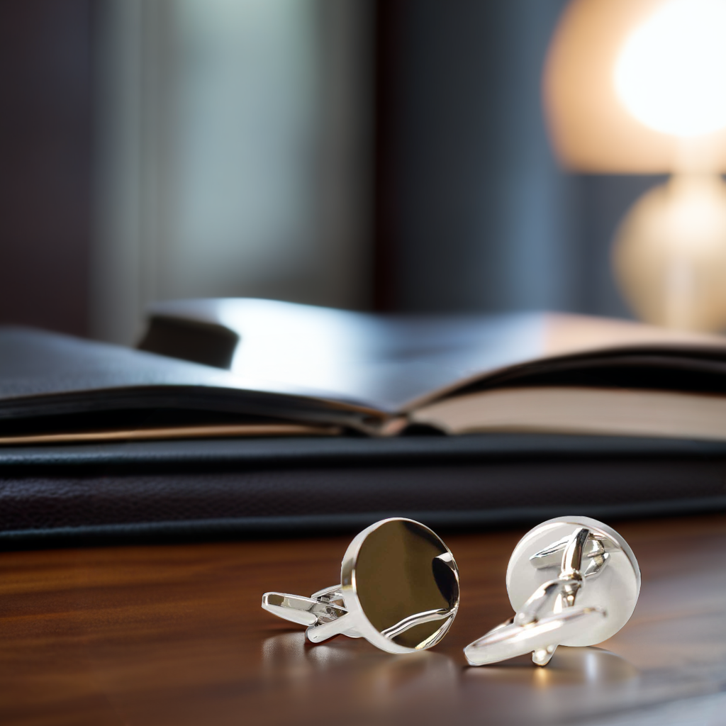 Engraved Circle Cufflinks