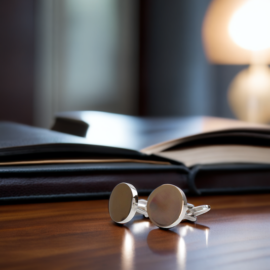 Engraved Circle Cufflinks